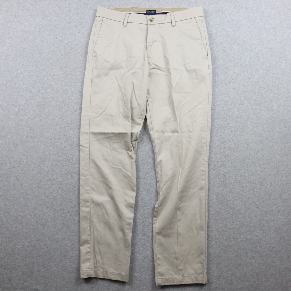 Dockers Pants Mens 31x30 Slim Fit Flex Comfort Khaki Stretch Flat Front Beige